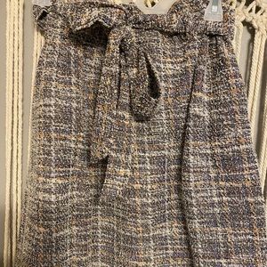 Tweed paper bag-style skirt